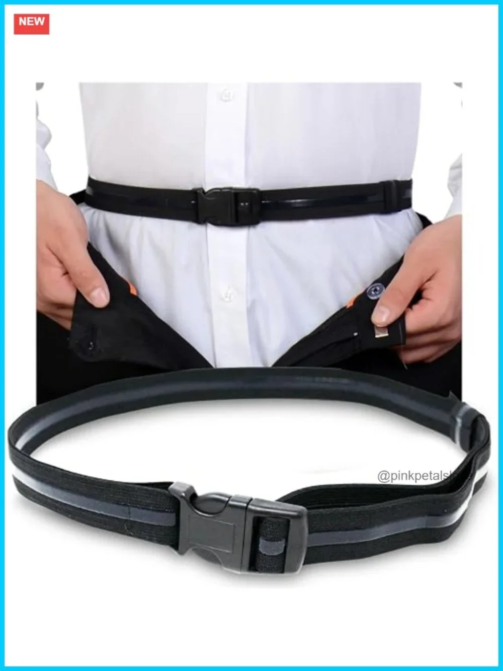 Shirt Stay with Silicone Grips, Keeps Shirt Tucked, One Size, Adjustable